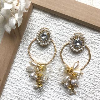 アングリッド(Ungrid)のno.6 パールビジューピアス‧✧̣̇‧(ピアス)