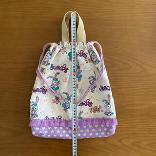 ②紫ウサギ☆体操服袋/お着替え袋/クツ袋(外出用品)