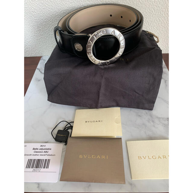 限定ブルガリ ベルト メンズ BVLGARI 26312 ブラック 110cm