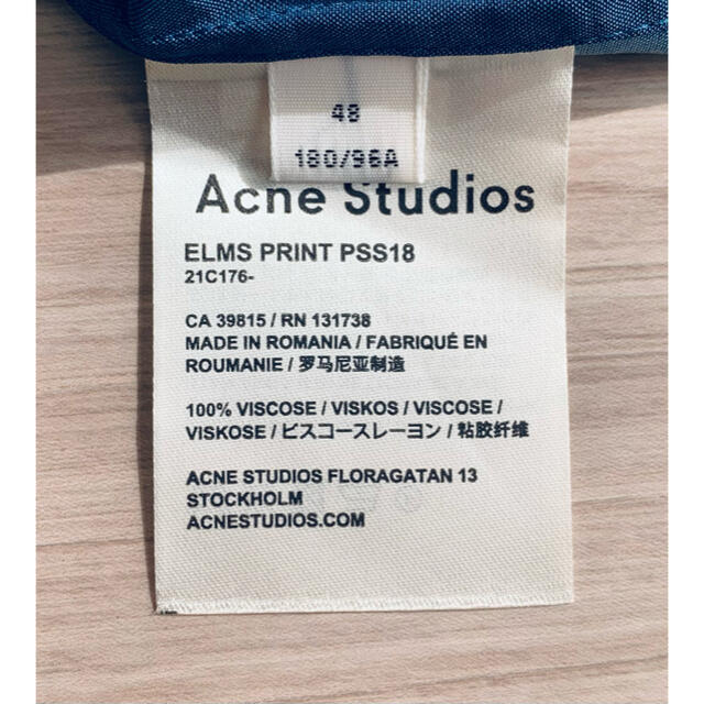 ACNE Acne Studios 18ss elms print shirt シャツの通販 by ままどーる's shop｜アクネならラクマ - 正規品