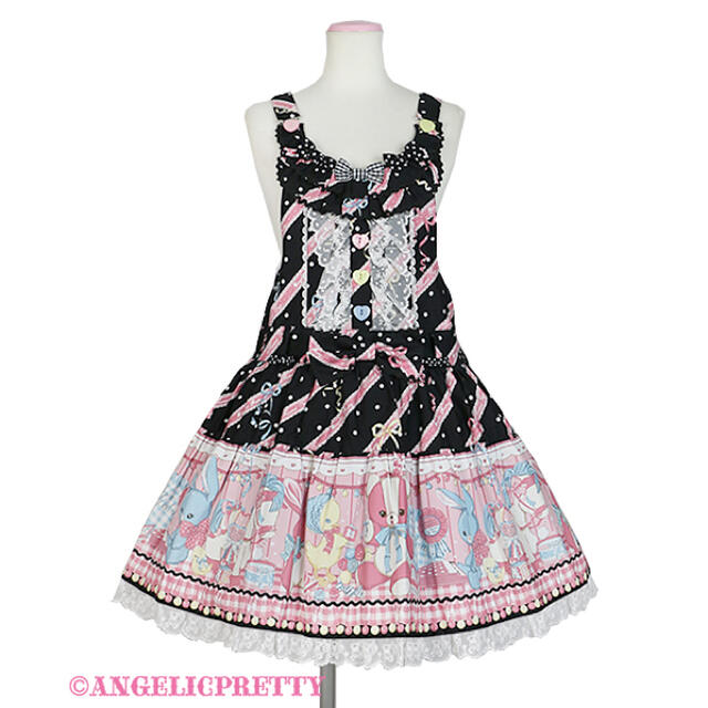 angelic pretty melody toys サロペット　ロリィタひざ丈ワンピース