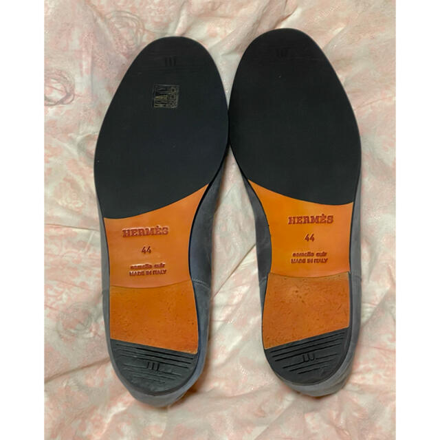 Hermes エルメス モカシン スリッポン グレー ローファー 44サイズ