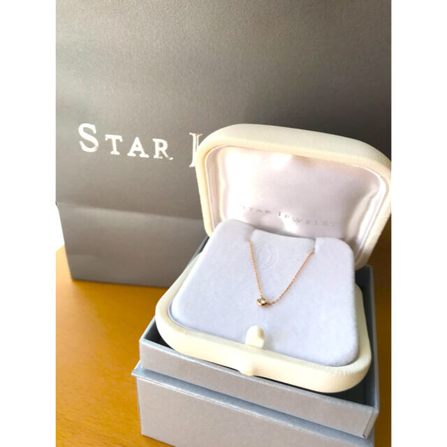 STAR JEWELRY ムーンセッティングネックレス ピンクゴールド-