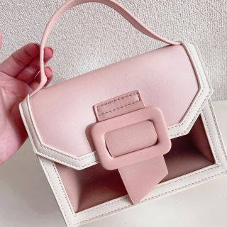 ザラ(ZARA)のコントラストカラー シースルー ハンドバッグ ピンク(ハンドバッグ)