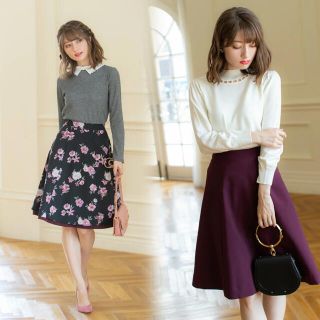 トッコ(tocco)のtocco closet トッコクローゼット 花柄 リバーシブル スカート(ひざ丈スカート)