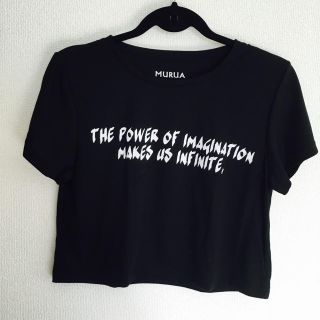 ムルーア(MURUA)のMURUAの黒のティシャツ(Tシャツ(半袖/袖なし))