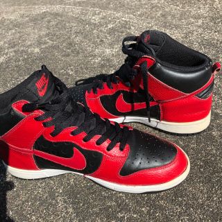 NIKE dunk high 黒赤