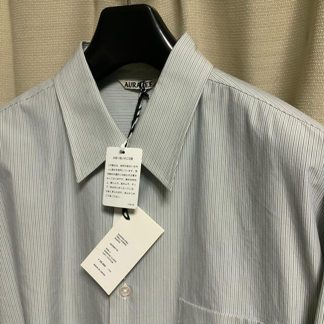 COMOLI - AURALEE FINX TWILL STRIPE SHIRTS 4 未使用品の通販 by うた ...