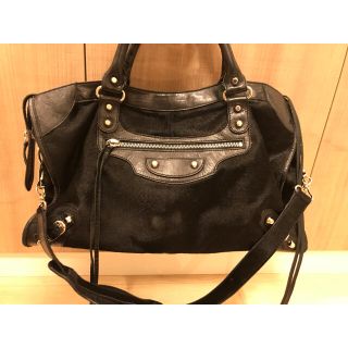 バレンシアガバッグ(BALENCIAGA BAG)の【バレンシアガ】ザシティ ブラック ハラコ(ハンドバッグ)