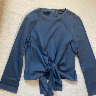 ザラ(ZARA)のZARA ディープダスティブルー トップス カットソー(カットソー(長袖/七分))