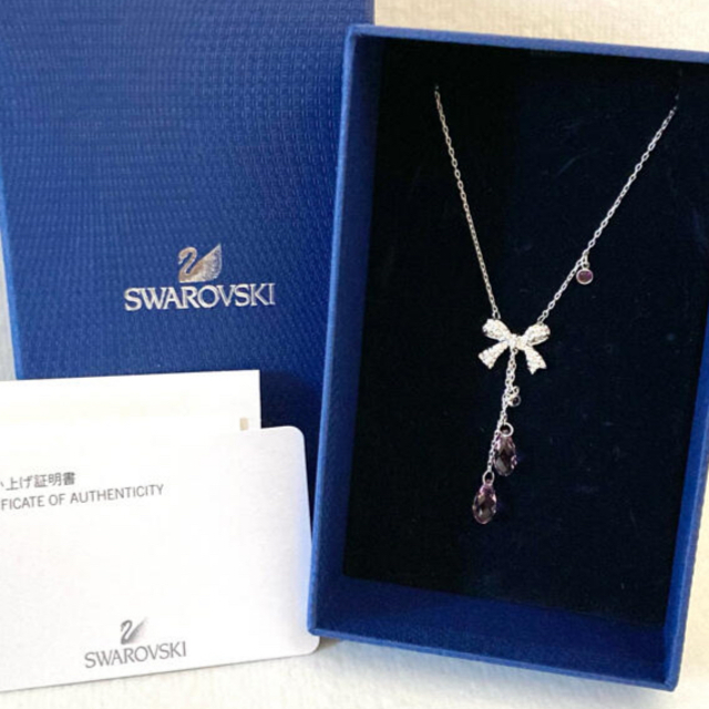 SWAROVSKI - SWAROVSKI スワロフスキー リボン ネックレス ペンダント