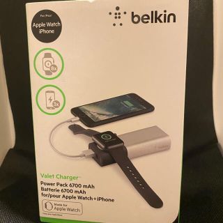 Belkin iPhone+AppleWatchモバイルバッテリー6700mAh(バッテリー/充電器)