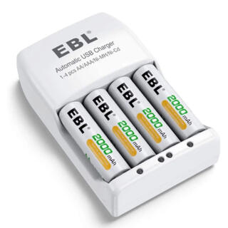 EBL 単三充電池充電器セット 4スロット充電器＋単三(バッテリー/充電器)