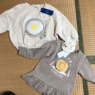 イオン(AEON)のけしゅ様専用‼️新品　知育　トレーナー　チュニック　2枚　90  女の子(Tシャツ/カットソー)