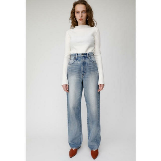 MOUSSY  マウジー   HW DAMAGE LOOSE STRAIGHT レディースのパンツ(デニム/ジーンズ)の商品写真