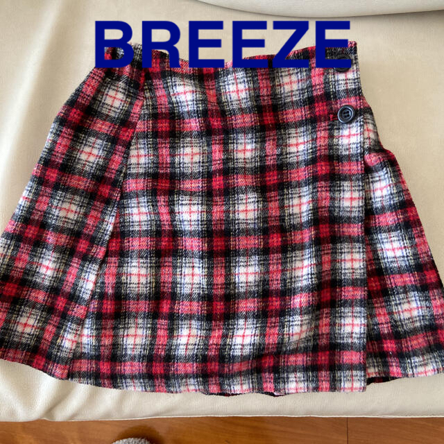 BREEZE(ブリーズ)のチェック巻きスカート風 キッズ/ベビー/マタニティのキッズ服女の子用(90cm~)(スカート)の商品写真