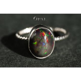 New『Black Opal』の世界でひとつの天然石リングsilver925(リング(指輪))