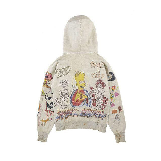 SAINTMICHAEL HOODIE FELT / YELxNVY XL