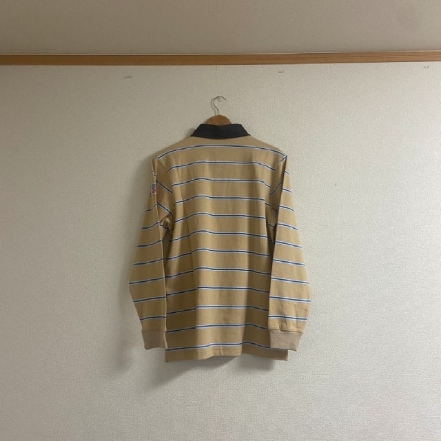 TOMMY HILFIGER(トミーヒルフィガー)のラガーシャツ ポロシャツ ベージュ 星条旗 ワッペン 90s VINTAGE メンズのトップス(ポロシャツ)の商品写真