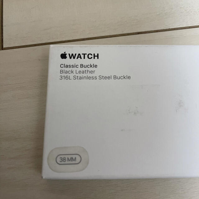Apple Watch(アップルウォッチ)のApple Watch  38/40mm   純正バンド　レザーバンド　ブラック メンズの時計(レザーベルト)の商品写真