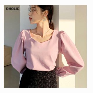 ディーホリック(dholic)の【大人気完売】dhoilc ディーホリック　スクエアVネックブラウス(シャツ/ブラウス(長袖/七分))