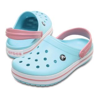 クロックス(crocs)の24cm クロックス クロックバンド アイスブルー×ホワイト M6 W8 新品(サンダル)