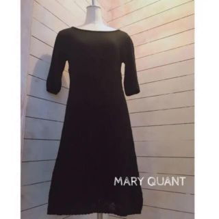 マリークワント(MARY QUANT)のマリークワント ワンピース 花柄 黒 ニット ジルスチュアート　シーバイクロエ (ひざ丈ワンピース)