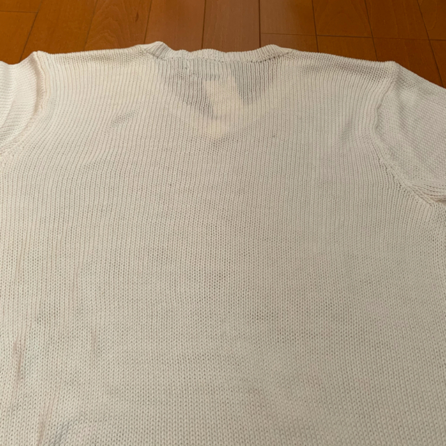 Ralph Lauren(ラルフローレン)の新品 90s POLO Ralph Lauren コットン Vネックニット 白 メンズのトップス(ニット/セーター)の商品写真