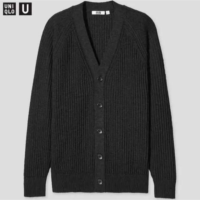 ユニクロ　UNIQLO U ラグランVネックカーディガン　黒