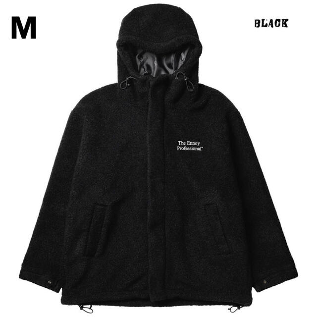 ennoy boa hooded jacket ボアフーデッド M black