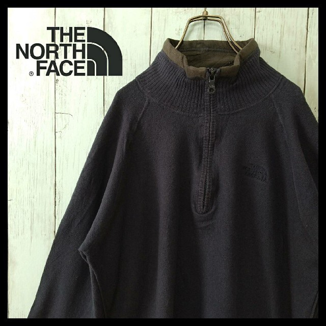 THE NORTH FACE(ザノースフェイス)の【人気】ノースフェイス ハーフジップニット アウトドア 90's 古着男子 レア メンズのトップス(ニット/セーター)の商品写真