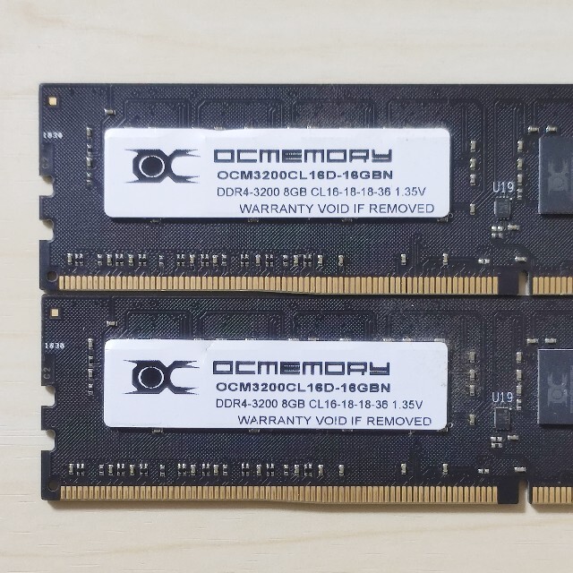 【動作品】CL16 OCMEMORY製 DDR4 3200 16GB メモリ 2
