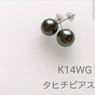 K14WG 黒蝶真珠　タヒチアンパールピアス(ピアス)