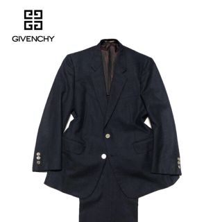 GIVENCHY　美品✨メンズスリーピーススーツセットアップ ロゴ入り 紺