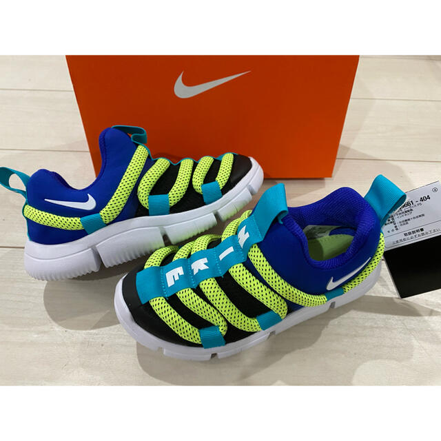 新品 19cm ナイキ NIKE ノーヴィス 404 ブルー×グリーン系