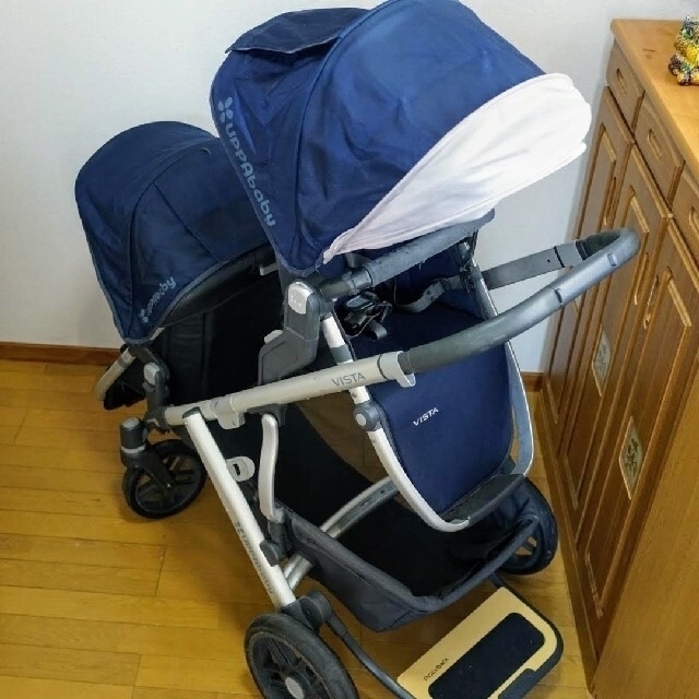 uppababy vista ベビーカー 2人乗り(+補助ステップ) ネイビー - www