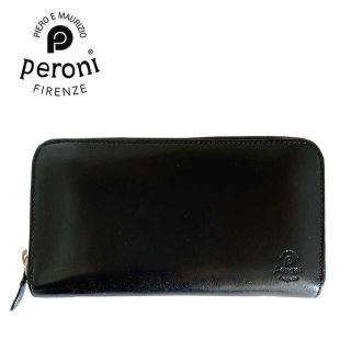 ペローニ(Peroni)の■送無【ペローニ】レザーロングウォレット 長財布 小銭入れメンズ 本革 ブラック(長財布)