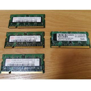 ノートPC用メモリ 計2.5GB (DDR2 1GB + 512MB×3)(PCパーツ)