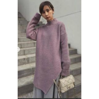 アメリヴィンテージ(Ameri VINTAGE)のAMERI ASKEW SLIT KNIT パープル(ニット/セーター)