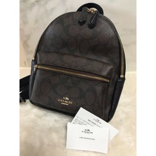 美品‼️COACH(ダークブラウンF58315ミニリュックチャーリー