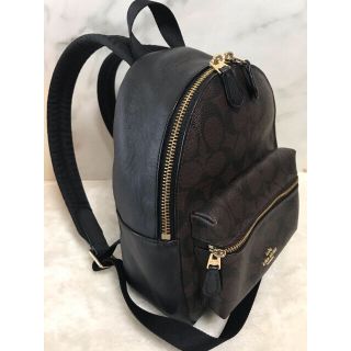 美品‼️COACH(ダークブラウンF58315ミニリュックチャーリー