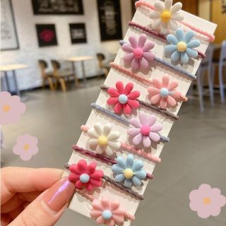 ベビー・キッズ お花のヘアゴム ２色セットで300円(その他)