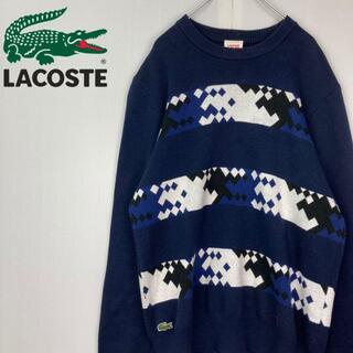 ラコステ(LACOSTE)のLACOSTEラコステ ジャガードコットンニット刺繍サイズ3セーター(ニット/セーター)