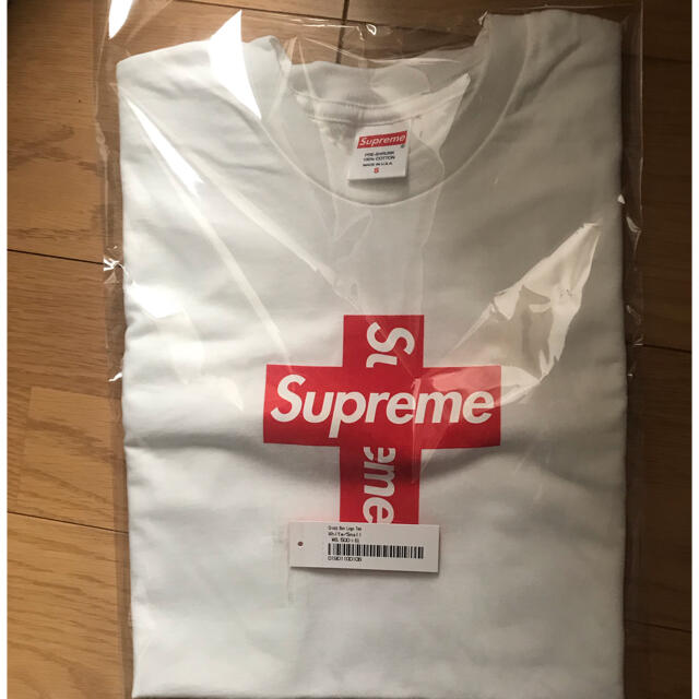 メンズsupreme Cross Box Logo Tee  Sサイズ white