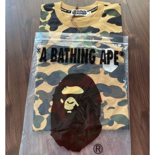 アベイシングエイプ(A BATHING APE)のBAPE 1st CAMO L/S長袖Tシャツ　黄m(Tシャツ/カットソー(七分/長袖))