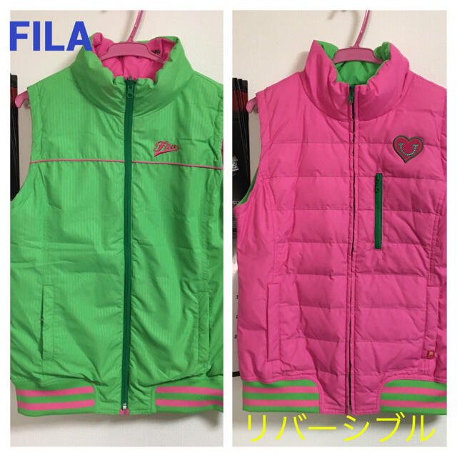 美品　フィラ　FILA リバーシブル　ダウンベスト