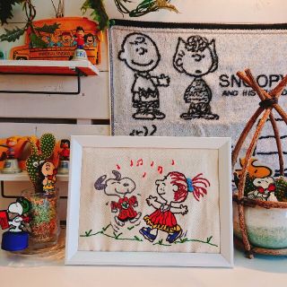 ピーナッツ(PEANUTS)の☆スヌーピー&ペパーミント刺繍(インテリア雑貨)