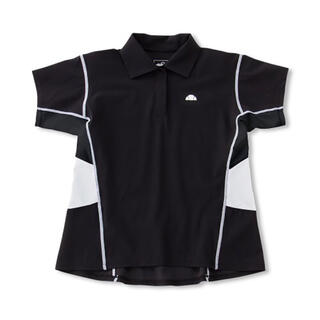エレッセ(ellesse)のellesse エレッセ テニスウェア 半袖ゲームポロシャツ黒 レディースM新品(ウェア)