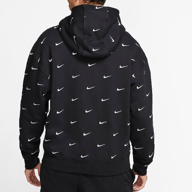 Nike All Over Swoosh Logo Hoodie Black