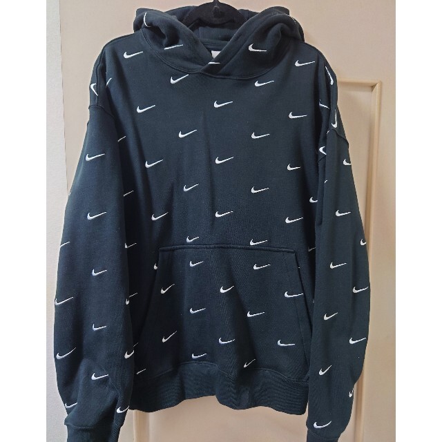 Nike All Over Swoosh Logo Hoodie Black